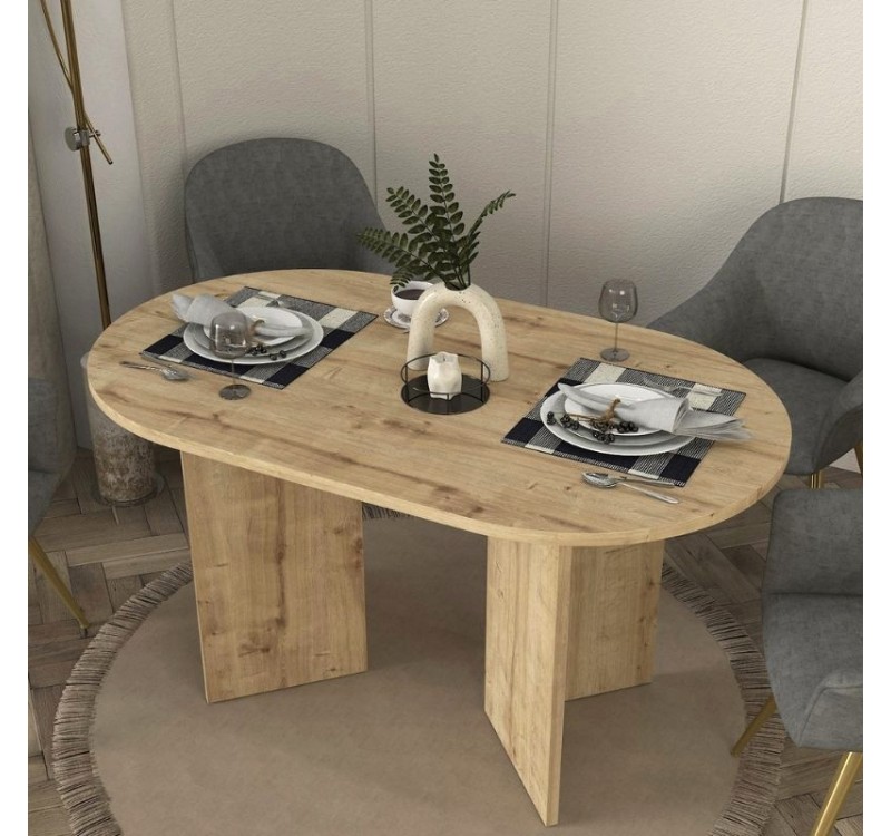 Τραπέζι Cortado Megapap χρώμα sapphire oak 138x80x75εκ.