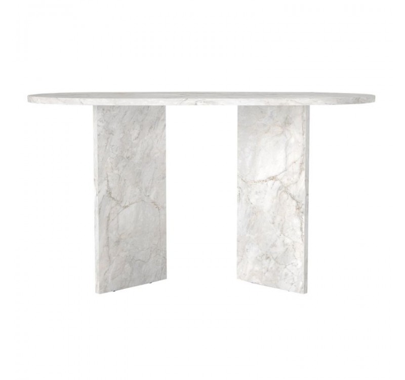Τραπέζι Cortado Megapap χρώμα λευκό εφέ μαρμάρου 138x80x75εκ.