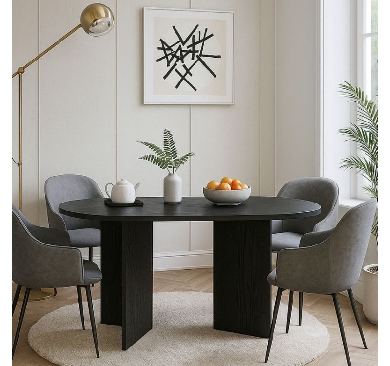 Τραπέζι Cortado Megapap χρώμα sencron black 138x80x75εκ.