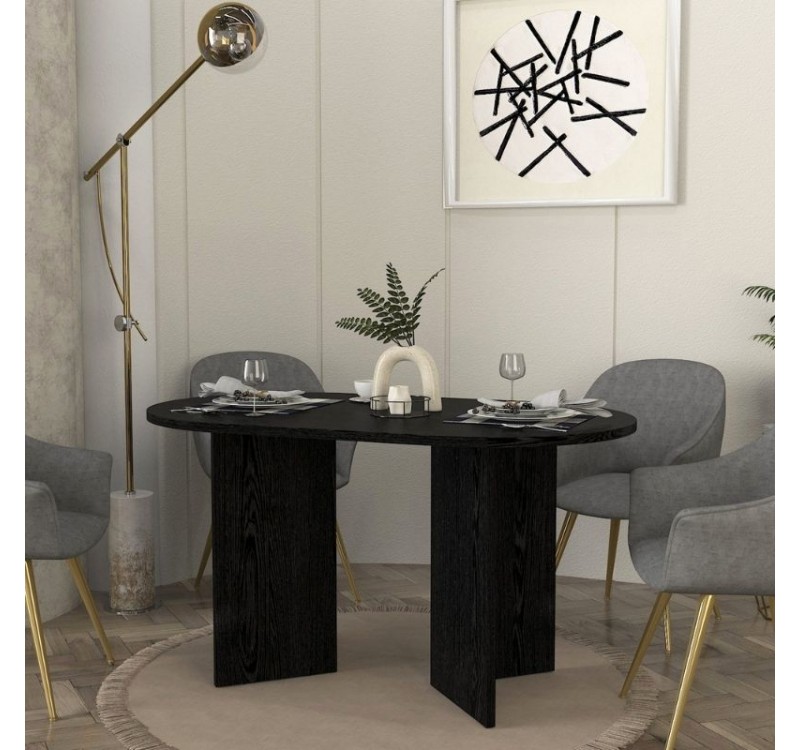 Τραπέζι Cortado Megapap χρώμα sencron black 138x80x75εκ.