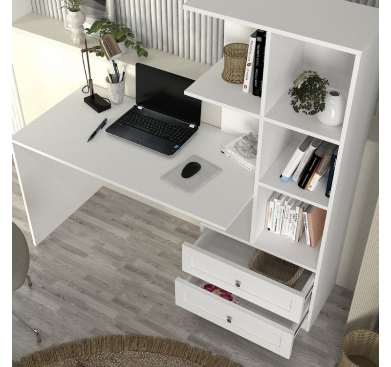 Γραφείο εργασίας Mantra Megapap χρώμα λευκό 155x60x152εκ.