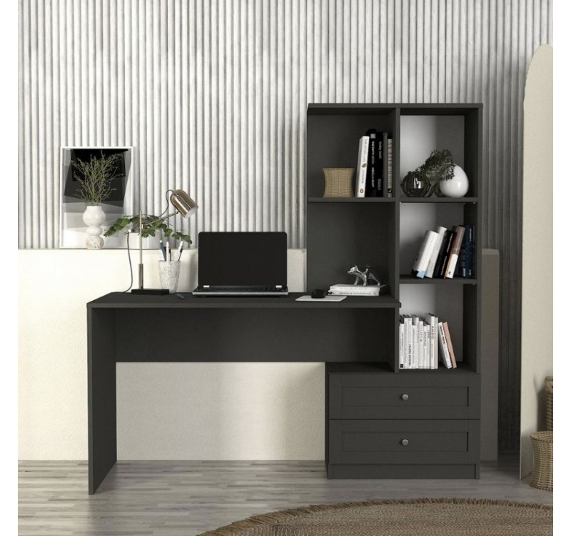 Γραφείο εργασίας Mantra Megapap χρώμα ανθρακί 150x60x152εκ.