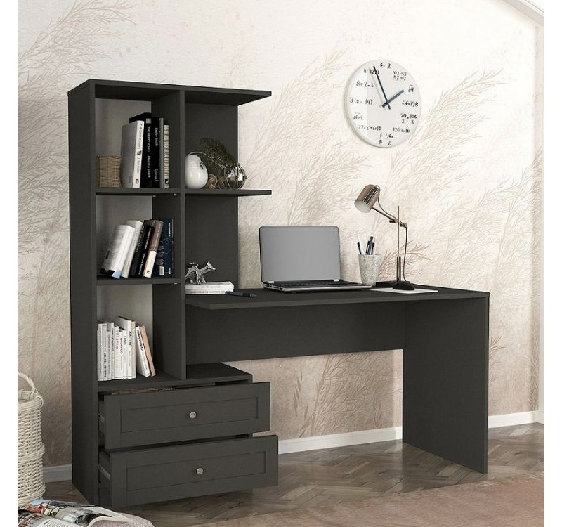 Γραφείο εργασίας Mantra Megapap χρώμα ανθρακί 150x60x152εκ.