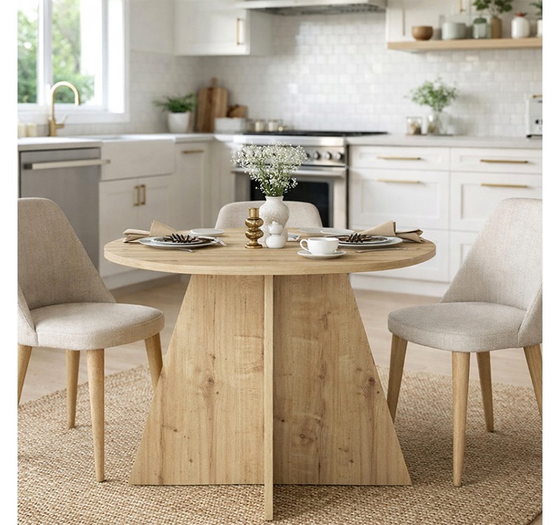 Τραπέζι Tailor Megapap χρώμα sapphire oak Ø100x75,7εκ.