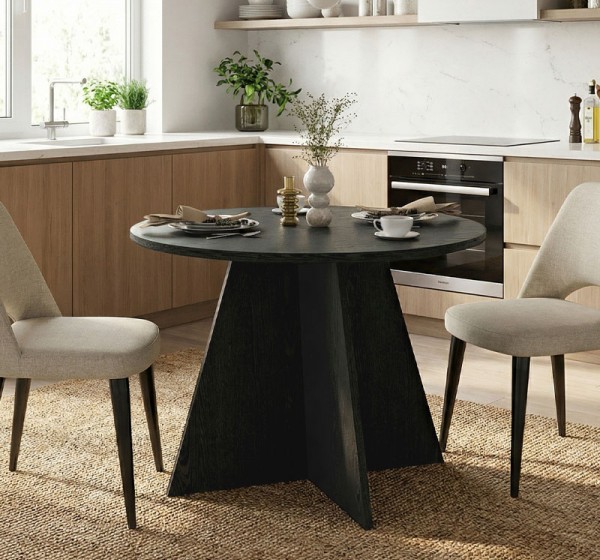 Τραπέζι Tailor Megapap χρώμα sencron black Ø100x75,7εκ.