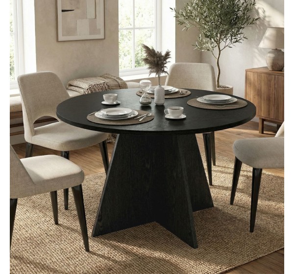 Τραπέζι Tailor Megapap χρώμα sencron black Ø120x75,7εκ.
