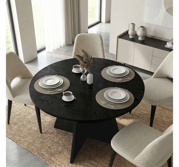 Τραπέζι Tailor Megapap χρώμα sencron black Ø120x75,7εκ.