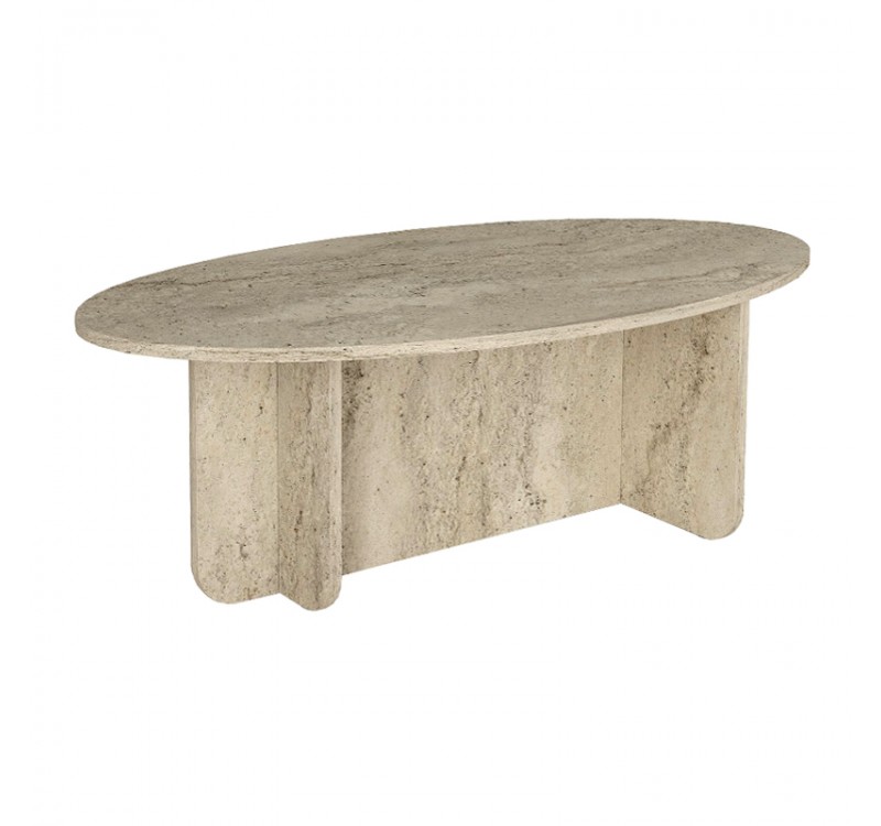 Τραπεζάκι σαλονιού Ravey Megapap χρώμα travertine 120x60x39,6εκ.