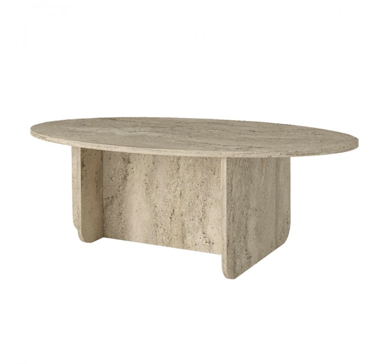 Τραπεζάκι σαλονιού Ravey Megapap χρώμα travertine 120x60x39,6εκ.