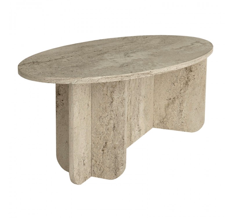 Τραπεζάκι σαλονιού Ravey Megapap χρώμα travertine 120x60x39,6εκ.