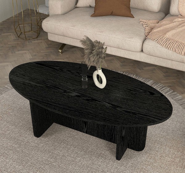 Τραπεζάκι σαλονιού Ravey Megapap χρώμα sencron black 120x60x39,8εκ.