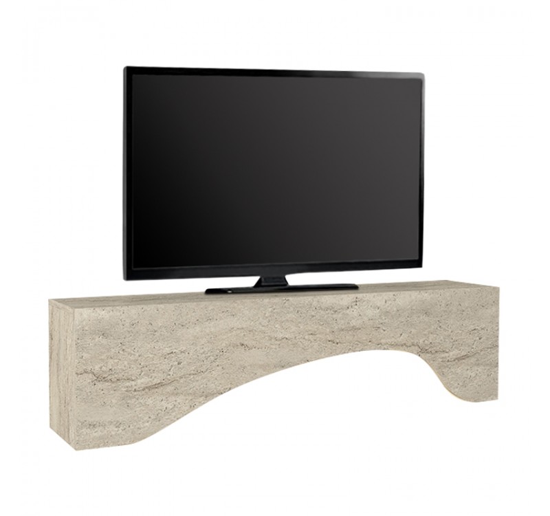 Έπιπλο τηλεόρασης Mara Megapap με LED χρώμα travertine 150x31,4x40εκ.