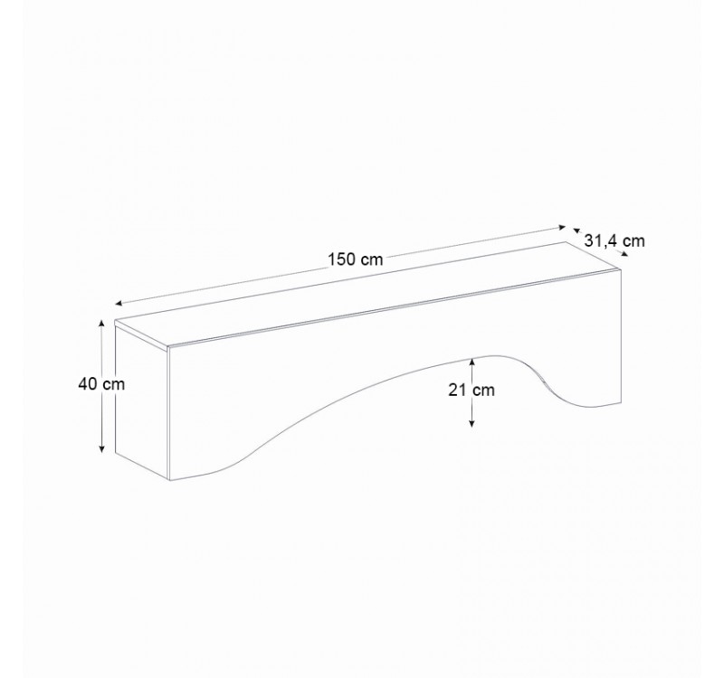 Έπιπλο τηλεόρασης Mara Megapap με LED χρώμα travertine 150x31,4x40εκ.