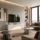 Έπιπλο τηλεόρασης Mara Megapap με LED χρώμα λευκό 150x31,4x40εκ.