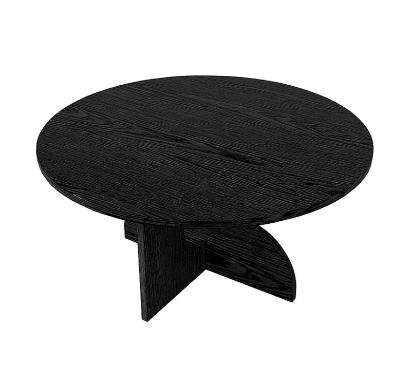 Τραπεζάκι σαλονιού Mara Megapap χρώμα sencron black Ø75x36,8εκ.