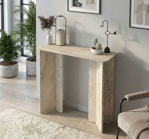 Κονσόλα Mara Megapap χρώμα travertine 90x29,6x91,8εκ.