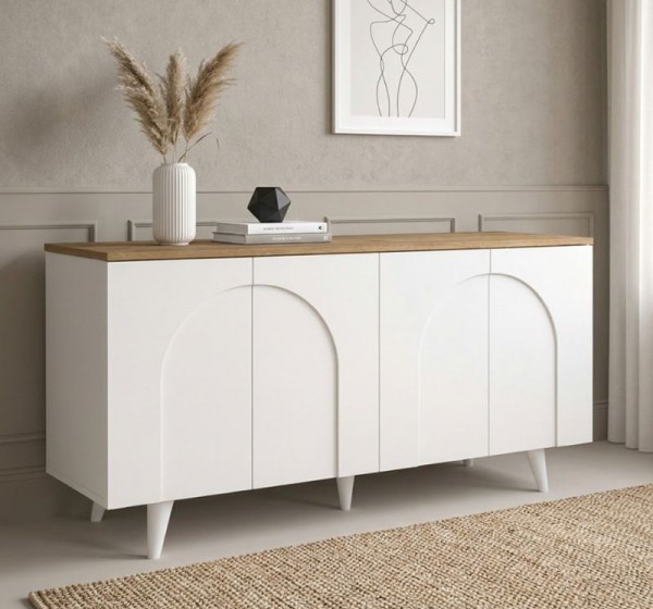 Μπουφές Bono Megapap χρώμα λευκό - sepet oak 150x45x74,6εκ.