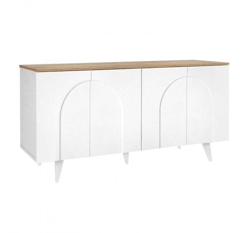 Μπουφές Bono Megapap χρώμα λευκό - sepet oak 150x45x74,6εκ.