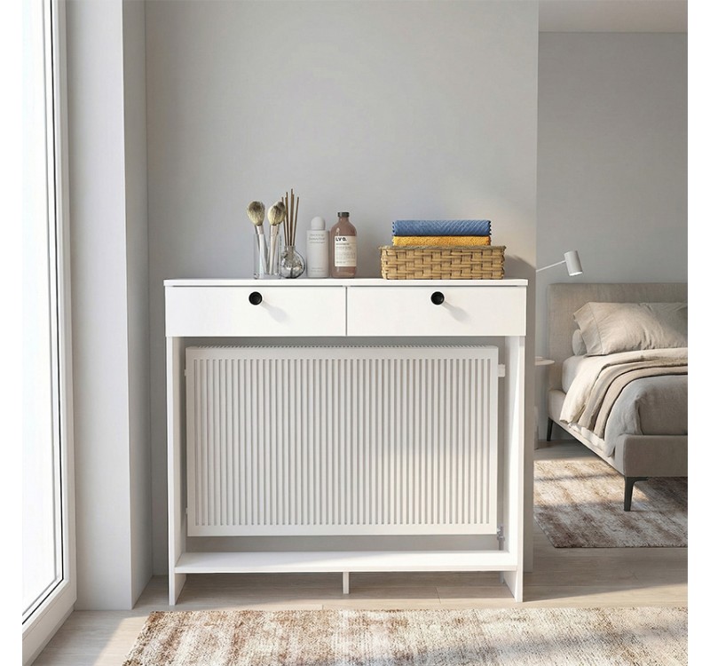 Κονσόλα - Κάλυμμα καλοριφέρ Opelya Megapap χρώμα λευκό 110x31,4x100εκ.