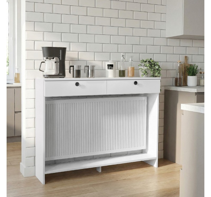 Κονσόλα - Κάλυμμα καλοριφέρ Opelya Megapap χρώμα λευκό 130x31,4x100εκ.