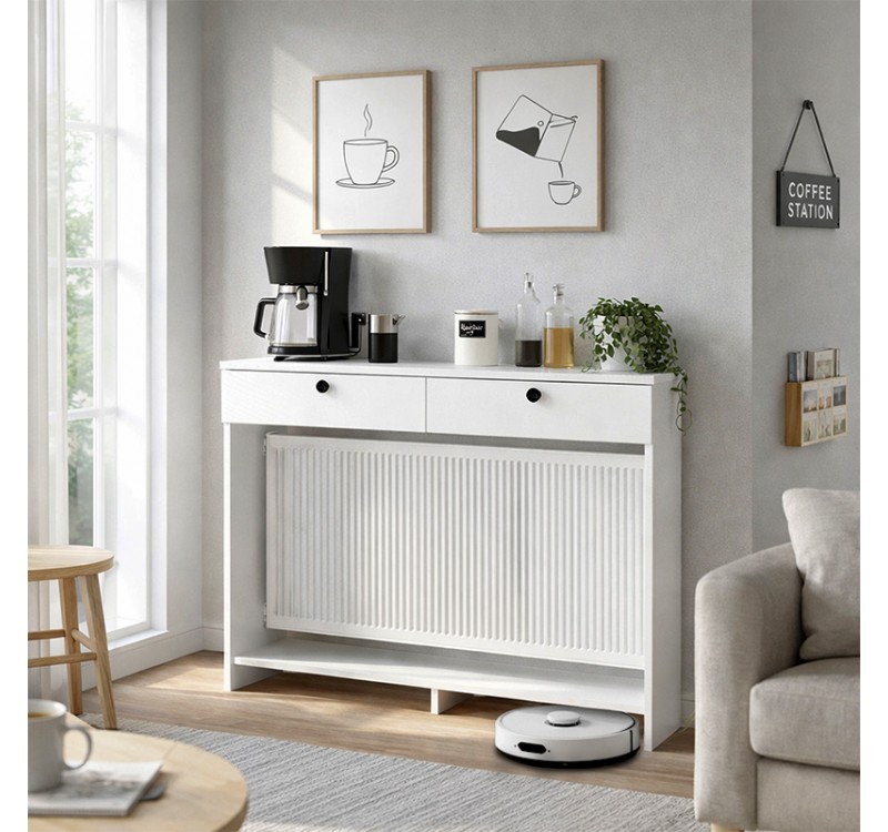 Κονσόλα - Κάλυμμα καλοριφέρ Opelya Megapap χρώμα λευκό 130x31,4x100εκ.