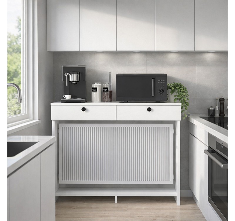 Κονσόλα - Κάλυμμα καλοριφέρ Opelya Megapap χρώμα λευκό 130x31,4x100εκ.