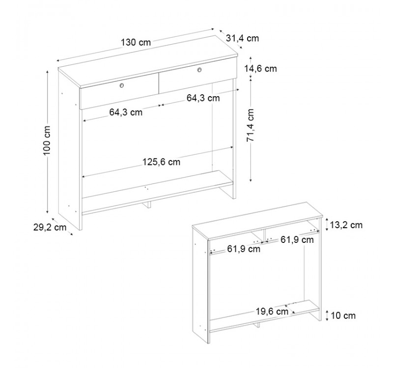 Κονσόλα - Κάλυμμα καλοριφέρ Opelya Megapap χρώμα λευκό 130x31,4x100εκ.