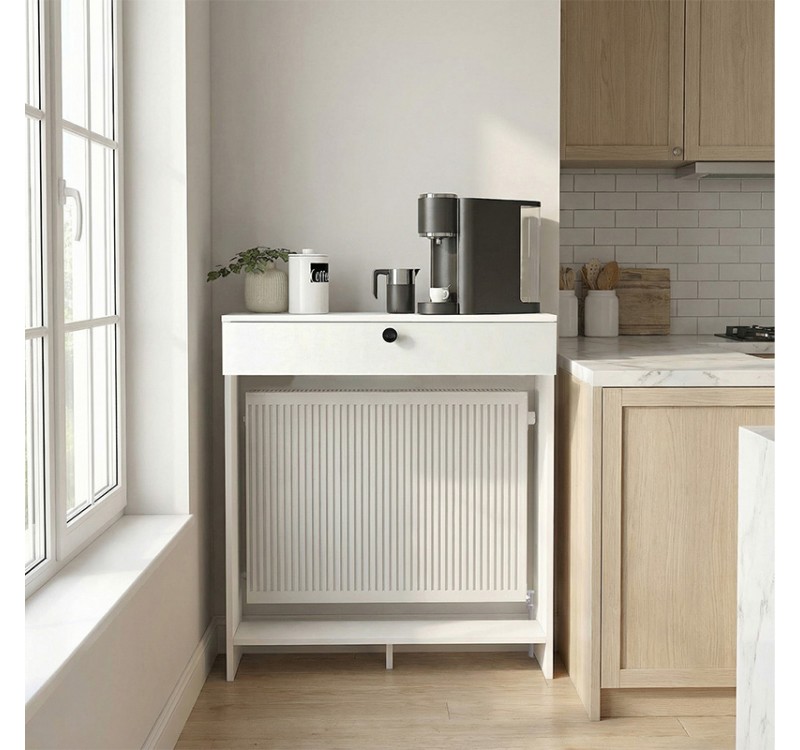 Κονσόλα - Κάλυμμα καλοριφέρ Opelya Megapap χρώμα λευκό 90x31,4x100εκ.