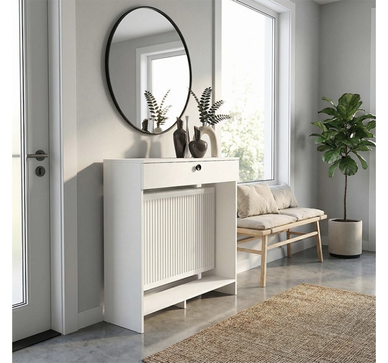 Κονσόλα - Κάλυμμα καλοριφέρ Opelya Megapap χρώμα λευκό 90x31,4x100εκ.