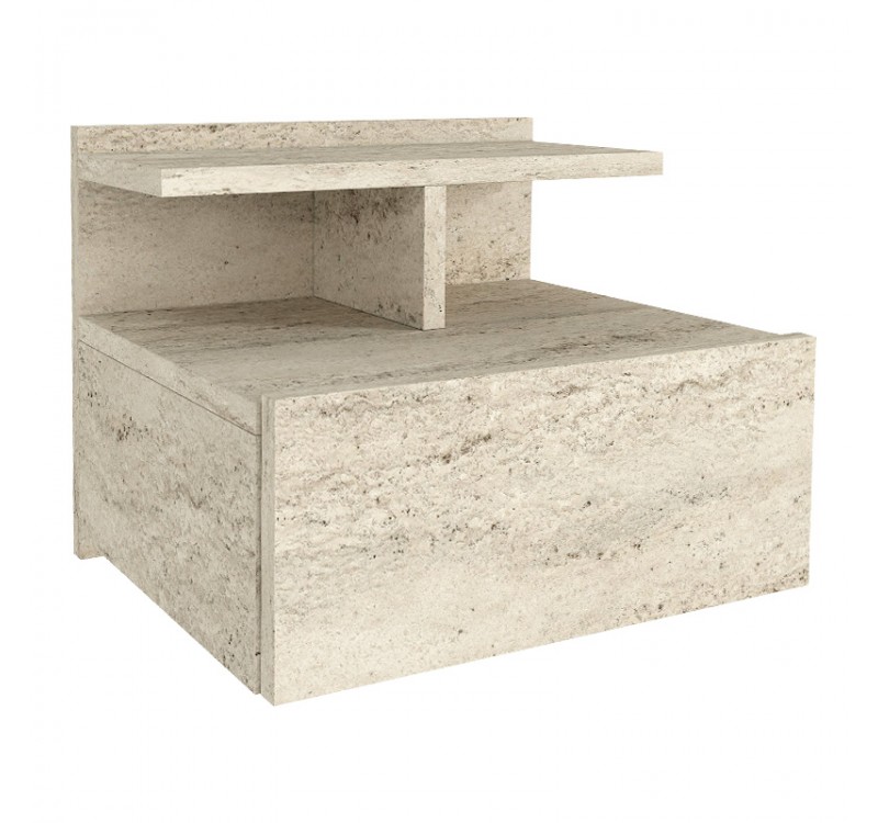 Κομοδίνο επιτοίχιο Mislina Megapap χρώμα travertine 40x33,2x32εκ.
