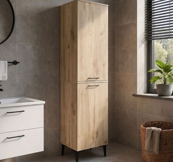 Ντουλάπι με καλάθι απλύτων Singa Megapap χρώμα sepet oak 45x40x180εκ.