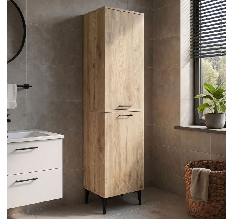 Ντουλάπι με καλάθι απλύτων Singa Megapap χρώμα sepet oak 45x40x180εκ.