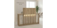 Γραφείο υποδοχής - reception Davis Megapap με LED χρώμα sepet oak - travertine 150x41,8x115εκ.