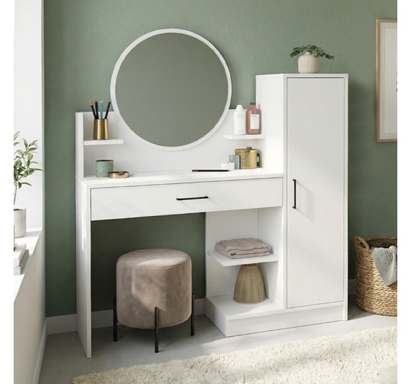 Τουαλέτα με καθρέπτη Andera Megapap χρώμα λευκό 123,9x35x144,4εκ.