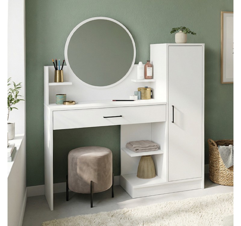 Τουαλέτα με καθρέπτη Andera Megapap χρώμα λευκό 123,9x35x144,4εκ.