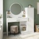 Τουαλέτα με καθρέπτη Andera Megapap χρώμα λευκό 123,9x35x144,4εκ.