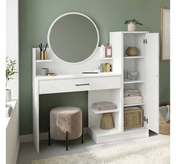 Τουαλέτα με καθρέπτη Andera Megapap χρώμα λευκό 123,9x35x144,4εκ.