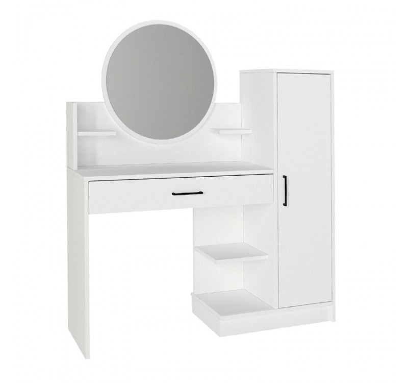 Τουαλέτα με καθρέπτη Andera Megapap χρώμα λευκό 123,9x35x144,4εκ.