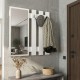 Κρεμάστρα τοίχου με καθρέπτη Folin Megapap χρώμα λευκό 90x4x90εκ.