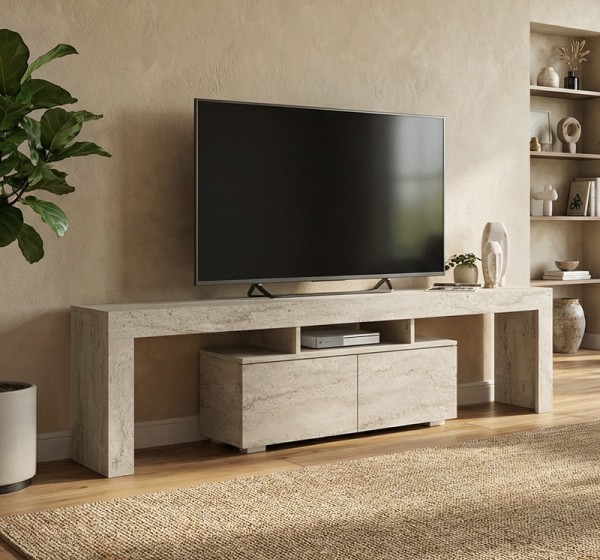 Έπιπλο τηλεόρασης Woodra Megapap χρώμα travertine 180x31,3x50,2εκ.