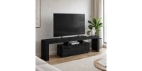 Έπιπλο τηλεόρασης Woodra Megapap χρώμα sencron black 180x31,3x50,2εκ.