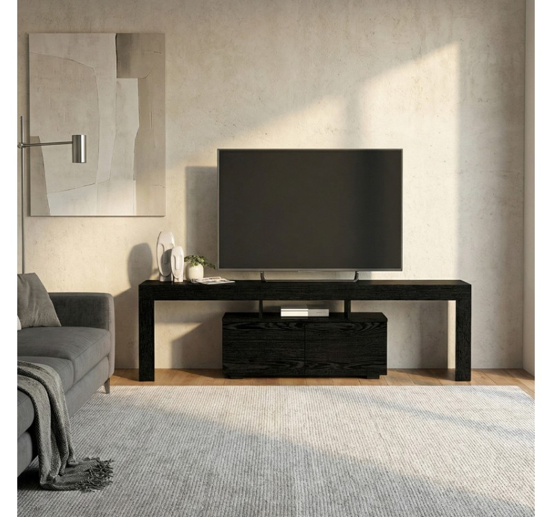 Έπιπλο τηλεόρασης Woodra Megapap χρώμα sencron black 180x31,3x50,2εκ.