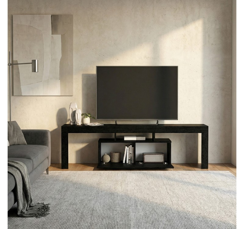 Έπιπλο τηλεόρασης Woodra Megapap χρώμα sencron black 180x31,3x50,2εκ.