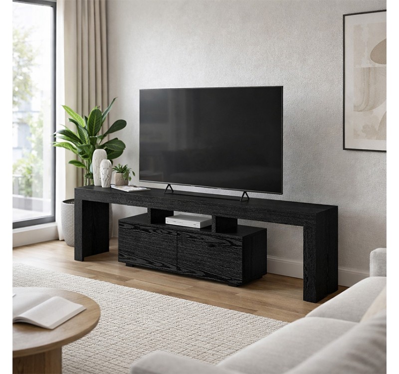 Έπιπλο τηλεόρασης Woodra Megapap χρώμα sencron black 180x31,3x50,2εκ.