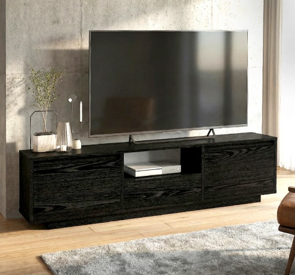 Έπιπλο τηλεόρασης Lumbera Megapap χρώμα sencron black 160x29,5x42εκ.