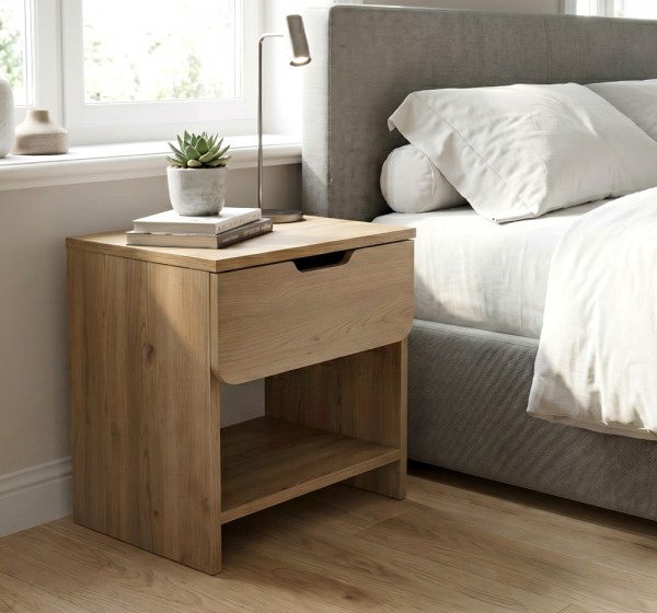Κομοδίνο Mida Megapap χρώμα sepet oak 45x40x52εκ.
