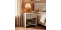 Κομοδίνο Mida Megapap χρώμα travertine 45x40x52εκ.