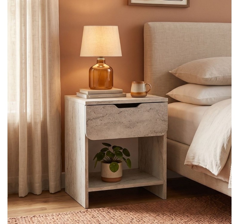 Κομοδίνο Mida Megapap χρώμα travertine 45x40x52εκ.