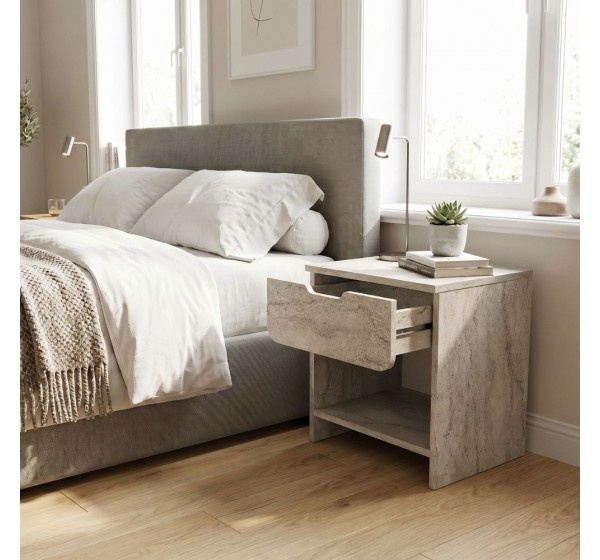 Κομοδίνο Mida Megapap χρώμα travertine 45x40x52εκ.