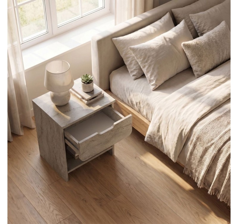 Κομοδίνο Mida Megapap χρώμα travertine 45x40x52εκ.